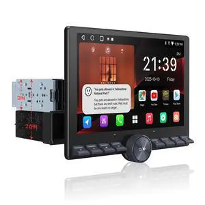 Single/Double Din Car Stereo - 10.1" QLED Floating Touchscreen w/Button, Wireless CarPlay/Android Auto, Wi-Fi/BT/USB Tethering, AI/DSP/RCA/GPS/Dual-HDMI, Spilt-Screen/MirrorLink,2GB+32GB Single/Double Din Car Stereo - 10.1" QLED Floating Touchscreen w/Button, Wireless CarPlay/Android Auto, Wi-Fi/BT/USB Tethering, AI/DSP/RCA/GPS/Dual-HDMI, Spilt-Screen/MirrorLink,2GB+32GB