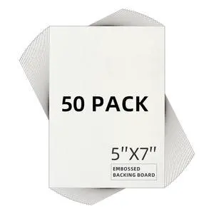 50 Pack Embossed Backing Board, 5x7 Acid-Free Mat Boards | 4 Ply Thickness Uncut White Backing Boards for Photos, Pictures, Frames, Artworks and Prints 50 Pack Embossed Backing Board, 5x7 Acid-Free Mat Boards | 4 Ply Thickness Uncut White Backing Boards for Photos, Pictures, Frames, Artworks and Prints
