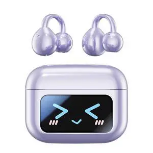 Open Ear Clip Headphones Wireless Earbuds Bluetooth 5.4 Sports Earphones with Wireless LED Touch Screen Waterproof in Ear Earphones for Pad Tablet Laptop Android/iOS Phones (Purple) Open Ear Clip Headphones Wireless Earbuds Bluetooth 5.4 Sports Earphones with Wireless LED Touch Screen Waterproof in Ear Earphones for Pad Tablet Laptop Android/iOS Phones (Purple)