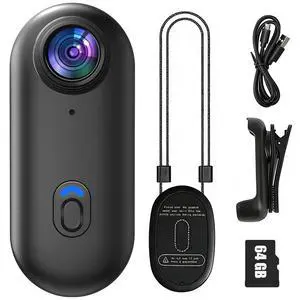 Mini Body Camera, 64GB Wearable Camera | for Work, Travel, Pet Walks, FHD 1080P, Thumb Size, Action Snap Cam, POV Snapcam, Hands Free Recording Mini Body Camera, 64GB Wearable Camera | for Work, Travel, Pet Walks, FHD 1080P, Thumb Size, Action Snap Cam, POV Snapcam, Hands Free Recording