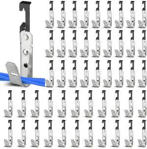 50 Pcs Metal J Hooks Cable Support 3/4 Inch j Hook Hangers | Wall Mounted Galvanized Cable Support J Hooks for Hanging, J Hook With Bat Wing for Wire Management 50 Pcs Metal J Hooks Cable Support 3/4 Inch j Hook Hangers | Wall Mounted Galvanized Cable Support J Hooks for Hanging, J Hook With Bat Wing for Wire Management