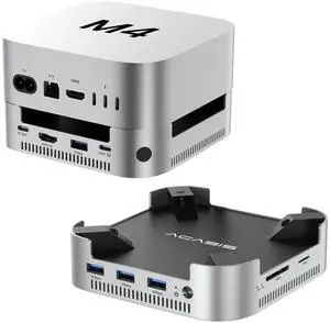 Mac mini M4 Dock & Stand with Dual-Bay NVMe SSD Enclosure | Aluminum HDMI Hub for Mac mini M4 and M4 Pro 2024, 4K60Hz HDMI,4 X 10G USB A, PD 30W, SD/TF, Support SSD B+M M-Key Mac mini M4 Dock & Stand with Dual-Bay NVMe SSD Enclosure | Aluminum HDMI Hub for Mac mini M4 and M4 Pro 2024, 4K60Hz HDMI,4 X 10G USB A, PD 30W, SD/TF, Support SSD B+M M-Key