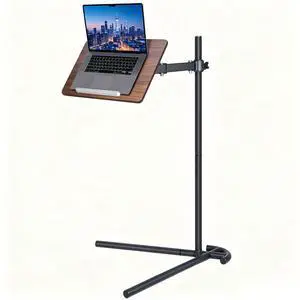 Adjustable Laptop Stand for Bed and Couch V-Shaped Base | Dual metal clips, wood and steel frame, tool-free assembly, book stand, fits iPad Pro 12.9, Surface Pro, Kindle, for desk Adjustable Laptop Stand for Bed and Couch V-Shaped Base | Dual metal clips, wood and steel frame, tool-free assembly, book stand, fits iPad Pro 12.9, Surface Pro, Kindle, for desk
