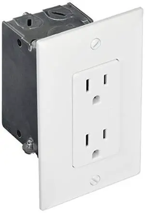 Legrand - OnQ Duplex Power Kit (F7526) with Tamper-Resistant Outlet, Metal Junction Box, and Faceplate for Structured Wiring Enclosures and Standard Outlet Knockouts Legrand - OnQ Duplex Power Kit (F7526) with Tamper-Resistant Outlet, Metal Junction Box, and Faceplate for Structured Wiring Enclosures and Standard Outlet Knockouts