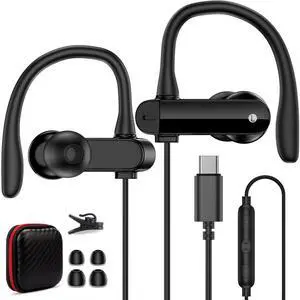 USB C Earbuds Wired Over Ear Headphones for iPhone 17 16 Pro Max 15 | for Samsung S26 S25 S24 Ultra A17 Type C Sport Headphones,Wired Earphone with Ear Hooks&Loop Microphone for iPad 11 Air USB C Earbuds Wired Over Ear Headphones for iPhone 17 16 Pro Max 15 | for Samsung S26 S25 S24 Ultra A17 Type C Sport Headphones,Wired Earphone with Ear Hooks&Loop Microphone for iPad 11 Air