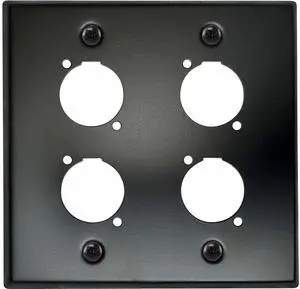 XLR Wall Plate Blank and XLR Panel Combo - Perfect for Professional Audio Setups in Studios, Theaters, and Conference Rooms - Easy to Install and Durable Design (4 Port Black) XLR Wall Plate Blank and XLR Panel Combo - Perfect for Professional Audio Setups in Studios, Theaters, and Conference Rooms - Easy to Install and Durable Design (4 Port Black)