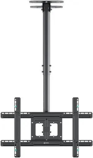 Ceiling TV Mount 32-80 Inch, max 150 lbs, max VESA 600x400, Black | Extra long ceiling TV bracket with 28.2-122.2" height adjustment, swivel, tilt; wall/ceiling setup for home theater & Ceiling TV Mount 32-80 Inch, max 150 lbs, max VESA 600x400, Black | Extra long ceiling TV bracket with 28.2-122.2" height adjustment, swivel, tilt; wall/ceiling setup for home theater &