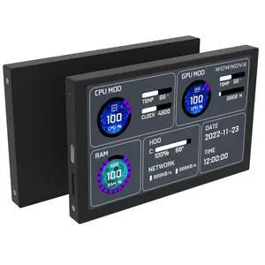 5" Computer Temp Monitor, Dynamic Theme Supported, ARGB PC Case Sensor Panel, IPS Type-C USB Mini Secondary Screen, CPU RAM HDD Data Monitor (Black) 5" Computer Temp Monitor, Dynamic Theme Supported, ARGB PC Case Sensor Panel, IPS Type-C USB Mini Secondary Screen, CPU RAM HDD Data Monitor (Black)