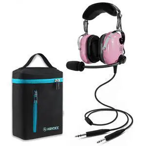 Aviation Headset for Pilots with Mono Sound and Passive Noise Cancellation, PNR Aviation Headset with Noise Canceling Microphone, for Flight School Student, Instructor, Pink Aviation Headset for Pilots with Mono Sound and Passive Noise Cancellation, PNR Aviation Headset with Noise Canceling Microphone, for Flight School Student, Instructor, Pink