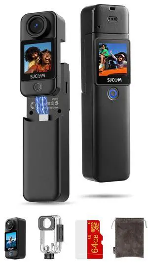 C300 4K Travel Body Camera,64GB POV Camera & Handheld Detachable Design, Vlogs for Content Creators YouTube Streaming,7Hour Power,Stabilization,Waterproof,Black C300 4K Travel Body Camera,64GB POV Camera & Handheld Detachable Design, Vlogs for Content Creators YouTube Streaming,7Hour Power,Stabilization,Waterproof,Black