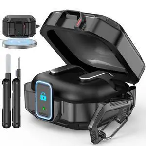 Secure Lock Case for Samsung Galaxy Buds 4 Pro/4 (2026), Black | Secure Lock, Wireless Charging Compatible, Dual-Layer Protection, Cleaning Pen & Hook Secure Lock Case for Samsung Galaxy Buds 4 Pro/4 (2026), Black | Secure Lock, Wireless Charging Compatible, Dual-Layer Protection, Cleaning Pen & Hook
