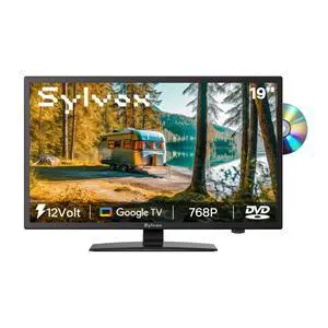 12 Volt TV, 19" Smart RV TV with Built-in DVD Player, Google OS Voice Remote ATSC NTSC HDMI USB, AC/DC Powered, 12V Television for RV Camper Van Vehicle(Trailer Series) 12 Volt TV, 19" Smart RV TV with Built-in DVD Player, Google OS Voice Remote ATSC NTSC HDMI USB, AC/DC Powered, 12V Television for RV Camper Van Vehicle(Trailer Series)