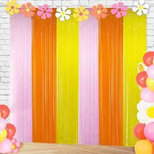 Groovy Foil Fringe Curtains Backdrop Birthday Party Decorations, 2 Pack | 3.28 x 6.56 Ft Orange Yellow Pink Tinsel Streamers Photo Booth Props for Hippie Retro Boho Themed Party Decor Supplies Favors Groovy Foil Fringe Curtains Backdrop Birthday Party Decorations, 2 Pack | 3.28 x 6.56 Ft Orange Yellow Pink Tinsel Streamers Photo Booth Props for Hippie Retro Boho Themed Party Decor Supplies Favors