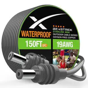 Starlink Mini DC Power Cable, 46M/150FT Replacement DC to DC Cord for Starlink Mini, Waterproof Weatherproof & Durable Starlink Mini Power Supply Accessories for Outdoor, Home, 150FT Length Starlink Mini DC Power Cable, 46M/150FT Replacement DC to DC Cord for Starlink Mini, Waterproof Weatherproof & Durable Starlink Mini Power Supply Accessories for Outdoor, Home, 150FT Length