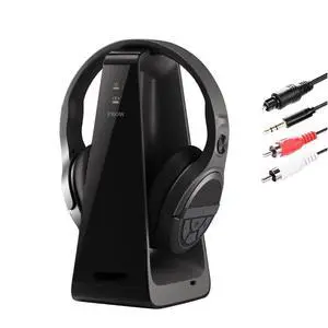 Wireless TV Headphones for Seniors with Large Buttons, 15H Playtime & 0 Delay, 2.4GHz RF Transmitter Charging Dock, Bluetooth Over-Ear Headset, Fits Most TVs, Digital Optical(TOSLINK)/RCA/3.5mm Output Wireless TV Headphones for Seniors with Large Buttons, 15H Playtime & 0 Delay, 2.4GHz RF Transmitter Charging Dock, Bluetooth Over-Ear Headset, Fits Most TVs, Digital Optical(TOSLINK)/RCA/3.5mm Output