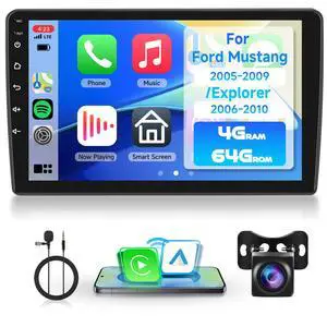 4G+64G Android Car Stereo for Ford Explorer 2006-2010/Mustang 2005-2009, Wireless Carplay Android Auto, 9'' Touchscreen Radio with GPS Navigation BT5.0 5G-WiFi FM/RDS 32EQ Backup Camera SWC 4G+64G Android Car Stereo for Ford Explorer 2006-2010/Mustang 2005-2009, Wireless Carplay Android Auto, 9'' Touchscreen Radio with GPS Navigation BT5.0 5G-WiFi FM/RDS 32EQ Backup Camera SWC