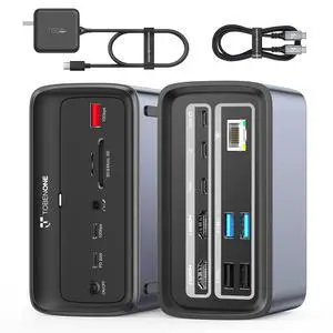 Docking Station 3 Monitors for Windows/ChromeOS, Single 8K&Dual 4K | USB C Docking Station with 2 HDMI, USB-C Video, 7 USB A/C(Max 10Gbps), PD 20W, 100W Charger, for Workers/Editors/Creators Docking Station 3 Monitors for Windows/ChromeOS, Single 8K&Dual 4K | USB C Docking Station with 2 HDMI, USB-C Video, 7 USB A/C(Max 10Gbps), PD 20W, 100W Charger, for Workers/Editors/Creators