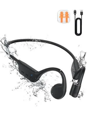Bone Conduction Headphones for Swimming, IPX8 Waterproof Bluetooth 5.3 Open Ear Headphones with 32GB MP3 Player, 10H Battery, Built-in Mic for Running, Cycling, Workout, Black Bone Conduction Headphones for Swimming, IPX8 Waterproof Bluetooth 5.3 Open Ear Headphones with 32GB MP3 Player, 10H Battery, Built-in Mic for Running, Cycling, Workout, Black