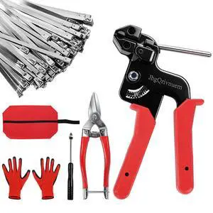 105PCS Heavy Duty 304 Stainless Steel Cable Tie Gun Kit, Includes 105PCS 11.8 Inch Metal Zip Ties, Self-Locking, UV & Corrosion Resistant, for Fence, Exhaust Pipe, Chicken Coop, Farm Use 105PCS Heavy Duty 304 Stainless Steel Cable Tie Gun Kit, Includes 105PCS 11.8 Inch Metal Zip Ties, Self-Locking, UV & Corrosion Resistant, for Fence, Exhaust Pipe, Chicken Coop, Farm Use