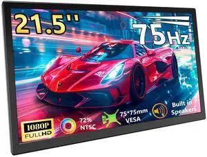 21.5inch Large Portable Monitor for Laptop, FHD 1080P 75Hz VESA Supported USB-C HDMI Extender Computer Monitor for Working Business Gaming 21.5inch Large Portable Monitor for Laptop, FHD 1080P 75Hz VESA Supported USB-C HDMI Extender Computer Monitor for Working Business Gaming