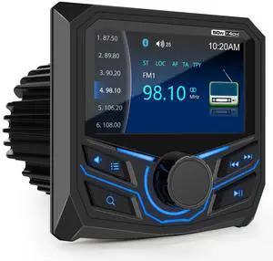 Marine Grade Bluetooth Radio Receiver - Boat Gauge Stereo Multimedia Player | 4.1 Inch LCD Display Backup Camera Input AM FM USB AUX Subwoofer Output for Golf Cart ATV UTV SXS Marine Grade Bluetooth Radio Receiver - Boat Gauge Stereo Multimedia Player | 4.1 Inch LCD Display Backup Camera Input AM FM USB AUX Subwoofer Output for Golf Cart ATV UTV SXS