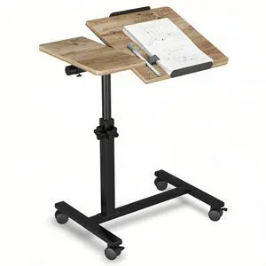 Overbed Table with Wheels Adjustable Height Beside Desk Rolling Hospital Over Bed Table Laptop Stand for Couch Tray Table Bed Sofa Side Table Computer Workstations-Coffee Overbed Table with Wheels Adjustable Height Beside Desk Rolling Hospital Over Bed Table Laptop Stand for Couch Tray Table Bed Sofa Side Table Computer Workstations-Coffee