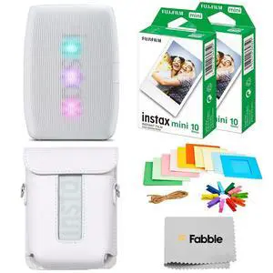 Instax Mini Link 3 Smartphone Printer Clay White Bundle with a Protective Case, Twin Pack Instant Film (20 Sheets), Hanging Photo Frames, and Premium Microfiber Cleaning Cloth Instax Mini Link 3 Smartphone Printer Clay White Bundle with a Protective Case, Twin Pack Instant Film (20 Sheets), Hanging Photo Frames, and Premium Microfiber Cleaning Cloth