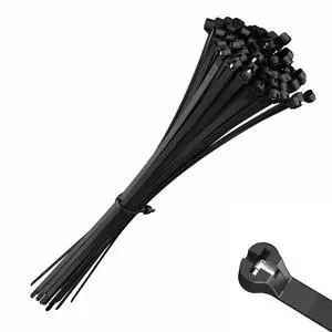 Cable Ties with Metal Tooth Stainless Steel Locking Device 14 X 0.18, Zip Ties UV Resistant, Black, Tensile Strenght 80 lbs, 100 Pieces Cable Ties with Metal Tooth Stainless Steel Locking Device 14 X 0.18, Zip Ties UV Resistant, Black, Tensile Strenght 80 lbs, 100 Pieces
