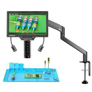 Autofocus Coin Digital Microscope, TM3K-AF Flex Arm Soldering Scope | 3K Full Coin View Magnifier, 7" IPS Screen, HDMI/USB Output, Gooseneck Light, Repair Mat, DIY Grid Line, Split Screen, 16G Autofocus Coin Digital Microscope, TM3K-AF Flex Arm Soldering Scope | 3K Full Coin View Magnifier, 7" IPS Screen, HDMI/USB Output, Gooseneck Light, Repair Mat, DIY Grid Line, Split Screen, 16G