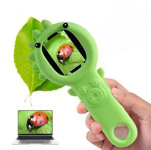 Kids Microscope, 500X Microscope for Kids, Dual Camera, Green | Dinosaur design, 500X zoom, dual cameras and autofocus; rechargeable handheld microscope makes STEM discovery fun anywhere Kids Microscope, 500X Microscope for Kids, Dual Camera, Green | Dinosaur design, 500X zoom, dual cameras and autofocus; rechargeable handheld microscope makes STEM discovery fun anywhere