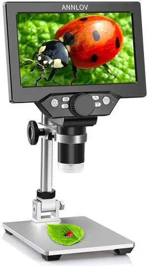 7" LCD Digital Microscope 1200X Maginfication 1080P Coin Microscope with Metal Stand,12MP Ultra-Precise Focusing Video Camera for Adults,8 LED Fill Lights Windows/Mac Compatible 7" LCD Digital Microscope 1200X Maginfication 1080P Coin Microscope with Metal Stand,12MP Ultra-Precise Focusing Video Camera for Adults,8 LED Fill Lights Windows/Mac Compatible