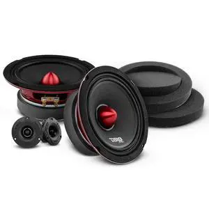 PRO-X6.4BMPK with DSFR6 Mid and High Complete Speaker/Tweeter Package with Pair of Car Foam Fast Rings - Door Speakers for Car of Truck Stereo Radio Sound System w Sound Enhancing Speaker Baffle PRO-X6.4BMPK with DSFR6 Mid and High Complete Speaker/Tweeter Package with Pair of Car Foam Fast Rings - Door Speakers for Car of Truck Stereo Radio Sound System w Sound Enhancing Speaker Baffle