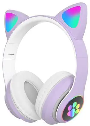 Kids Headphones for School, Bluetooth Wireless Headphones with Microphone for Kids Teens Adults, Cat Ear Headphones for Girls Women (Purple) | Cat Ear Headphones for Girls/Teens/Adults Kids Headphones for School, Bluetooth Wireless Headphones with Microphone for Kids Teens Adults, Cat Ear Headphones for Girls Women (Purple) | Cat Ear Headphones for Girls/Teens/Adults