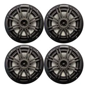 6.5" 150 Watt Peak Power 2-Way Marine OEM Replacement Black Boat Audio Speakers (Qty 4) 6.5" 150 Watt Peak Power 2-Way Marine OEM Replacement Black Boat Audio Speakers (Qty 4)