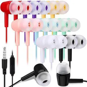 50 Pack Bulk Earbud Headphones with Mic Student in Ear Earbuds Classroom Wired Ear Buds with 3.5mm Headphone Plug for Adults School Library Museum Travel Plane Tablet(Classic,Multicolor) 50 Pack Bulk Earbud Headphones with Mic Student in Ear Earbuds Classroom Wired Ear Buds with 3.5mm Headphone Plug for Adults School Library Museum Travel Plane Tablet(Classic,Multicolor)