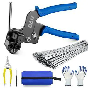 Stainless Steel Cable Tie Gun Kit-150PCS Metal Zip Ties (3 Sizes), Tensioning/Cutting Tool for Fencing, Chicken Coop, Cable Bundling, Exhaust Repair & Structural Reinforcement Stainless Steel Cable Tie Gun Kit-150PCS Metal Zip Ties (3 Sizes), Tensioning/Cutting Tool for Fencing, Chicken Coop, Cable Bundling, Exhaust Repair & Structural Reinforcement