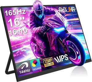 Portable Monitor 16" 165Hz 1920x1200P 133% sRGB 16:10 FHD HDR Mini HDMI USBC Gaming Monitor Supports VRR with FreeSync, Speakers, VESA, External Second Screen for Laptop, PS,Mac, Xbox,Switch2 Portable Monitor 16" 165Hz 1920x1200P 133% sRGB 16:10 FHD HDR Mini HDMI USBC Gaming Monitor Supports VRR with FreeSync, Speakers, VESA, External Second Screen for Laptop, PS,Mac, Xbox,Switch2