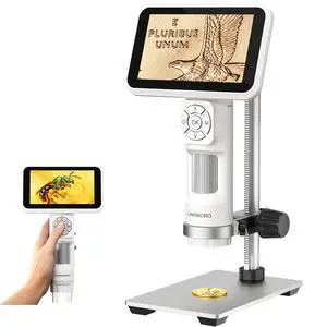 LM115 Coin Digital Microscope with 5'' IPS Screen, Coin Magnifier Handheld for Adults, Anti-Shake, Kids Portable Microscope Camera with 8 LED, 1800mAh Battery, 1080P Video, PC View, 7.3" Metal Stand LM115 Coin Digital Microscope with 5'' IPS Screen, Coin Magnifier Handheld for Adults, Anti-Shake, Kids Portable Microscope Camera with 8 LED, 1800mAh Battery, 1080P Video, PC View, 7.3" Metal Stand