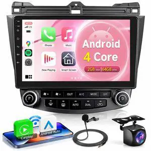 4Core 2G+64G Android 15 Car Stereo for Honda Accord 2003-2007, 5G-WiFi Car Radio Wireless Carplay Android Auto 10.1'' Touchscreen GPS Mirror Link Bluetooth FM/RDS SWC Backup Camera Microphone 4Core 2G+64G Android 15 Car Stereo for Honda Accord 2003-2007, 5G-WiFi Car Radio Wireless Carplay Android Auto 10.1'' Touchscreen GPS Mirror Link Bluetooth FM/RDS SWC Backup Camera Microphone