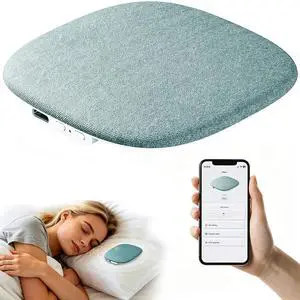 Under Pillow Sleep Speaker, Flat Bluetooth Pillow Speaker for Sleeping | Material: Plastic & woven fabric. Use: Bone conduction audio for bedtime relaxation, side sleepers, and masking noise Under Pillow Sleep Speaker, Flat Bluetooth Pillow Speaker for Sleeping | Material: Plastic & woven fabric. Use: Bone conduction audio for bedtime relaxation, side sleepers, and masking noise