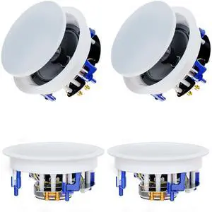 6.5'' 640Watts 2-Way Bluetooth Ceiling Speakers Package Great for Home Theater System, Living Room,Office,Flush Mount Wired(4 Speakers) 6.5'' 640Watts 2-Way Bluetooth Ceiling Speakers Package Great for Home Theater System, Living Room,Office,Flush Mount Wired(4 Speakers)
