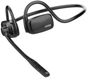 Wireless Headset with ENC Noise Cancelling Mic, Bluetooth V5.4 Headphones | Open Ear Headphones with Mute Button, 12H Playtime, 15.4mm Drivers for Work/Office/Running/Cycling (Black) Wireless Headset with ENC Noise Cancelling Mic, Bluetooth V5.4 Headphones | Open Ear Headphones with Mute Button, 12H Playtime, 15.4mm Drivers for Work/Office/Running/Cycling (Black)