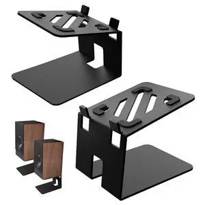 Desktop Speaker Stands,Metal with Vibration Pads,30 Lbs,Black | Desktop Stands with Vibration-Absorbing Pads and 7° Incline.Supports Up to 30 lbs.Fits Bookshelf and Studio Monitors.1 pair Desktop Speaker Stands,Metal with Vibration Pads,30 Lbs,Black | Desktop Stands with Vibration-Absorbing Pads and 7° Incline.Supports Up to 30 lbs.Fits Bookshelf and Studio Monitors.1 pair