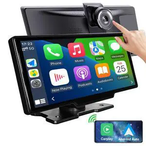 9.3" Portable Car Radio with Dashcam, Wireless Dash Mount, Apple CarPlay & Android Auto, Touch Screen Display, Bluetooth Stereo, Mirror Link, FM, GPS Navigation 9.3" Portable Car Radio with Dashcam, Wireless Dash Mount, Apple CarPlay & Android Auto, Touch Screen Display, Bluetooth Stereo, Mirror Link, FM, GPS Navigation