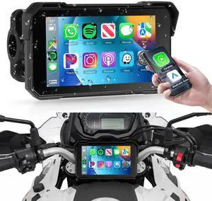 Motorcycle CarPlay Screen 5 inch Portable Wireless Carplay Android Auto for Motorbike Waterproof Touchscreen, Supports GPS Navigation, Bluetooth, IP68 Waterproof for Motorbike Motorcycle CarPlay Screen 5 inch Portable Wireless Carplay Android Auto for Motorbike Waterproof Touchscreen, Supports GPS Navigation, Bluetooth, IP68 Waterproof for Motorbike