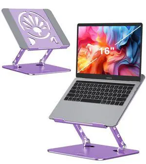Adjustable Aluminum Laptop Stand for Desk,Ergonomic Riser, Purple | Open Ventilated Design, Fits MacBook Pro/Air & 10"-16" Laptops, Stable Support for Office, Home & Travel Adjustable Aluminum Laptop Stand for Desk,Ergonomic Riser, Purple | Open Ventilated Design, Fits MacBook Pro/Air & 10"-16" Laptops, Stable Support for Office, Home & Travel