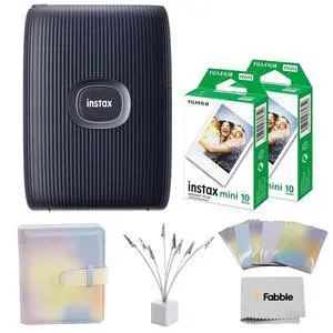 INSTAX Mini Link 2 Smartphone Printer Bundle with Instax Mini Twin Pack Film (20 Sheets), Photo Album, Sticker Frames & Bouquet Holder, Bluetooth Instant Photo Printer (Space Blue) INSTAX Mini Link 2 Smartphone Printer Bundle with Instax Mini Twin Pack Film (20 Sheets), Photo Album, Sticker Frames & Bouquet Holder, Bluetooth Instant Photo Printer (Space Blue)