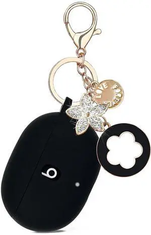 Case Compatible with Beats Studio Buds (2021) / Beats Studio Buds + (2023) Silicone Protective Case for Beats Wireless Earbuds with Keychain (Black) Case Compatible with Beats Studio Buds (2021) / Beats Studio Buds + (2023) Silicone Protective Case for Beats Wireless Earbuds with Keychain (Black)