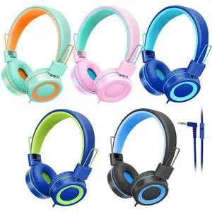 5 Pack Kids Headphones Bulk for School Classroom Students Teens Toddler, Wired Adjustable Headsets for Libraries Families Childern and Adults (Mixed Colors with MIC) 5 Pack Kids Headphones Bulk for School Classroom Students Teens Toddler, Wired Adjustable Headsets for Libraries Families Childern and Adults (Mixed Colors with MIC)