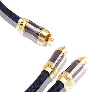 Dual Shielded (OD 8.0mm) 1 RCA Male to 2 RCA Male Audio Cable RCA Y-Adapter Subwoofer Cable (8 Feet) Dual Shielded (OD 8.0mm) 1 RCA Male to 2 RCA Male Audio Cable RCA Y-Adapter Subwoofer Cable (8 Feet)